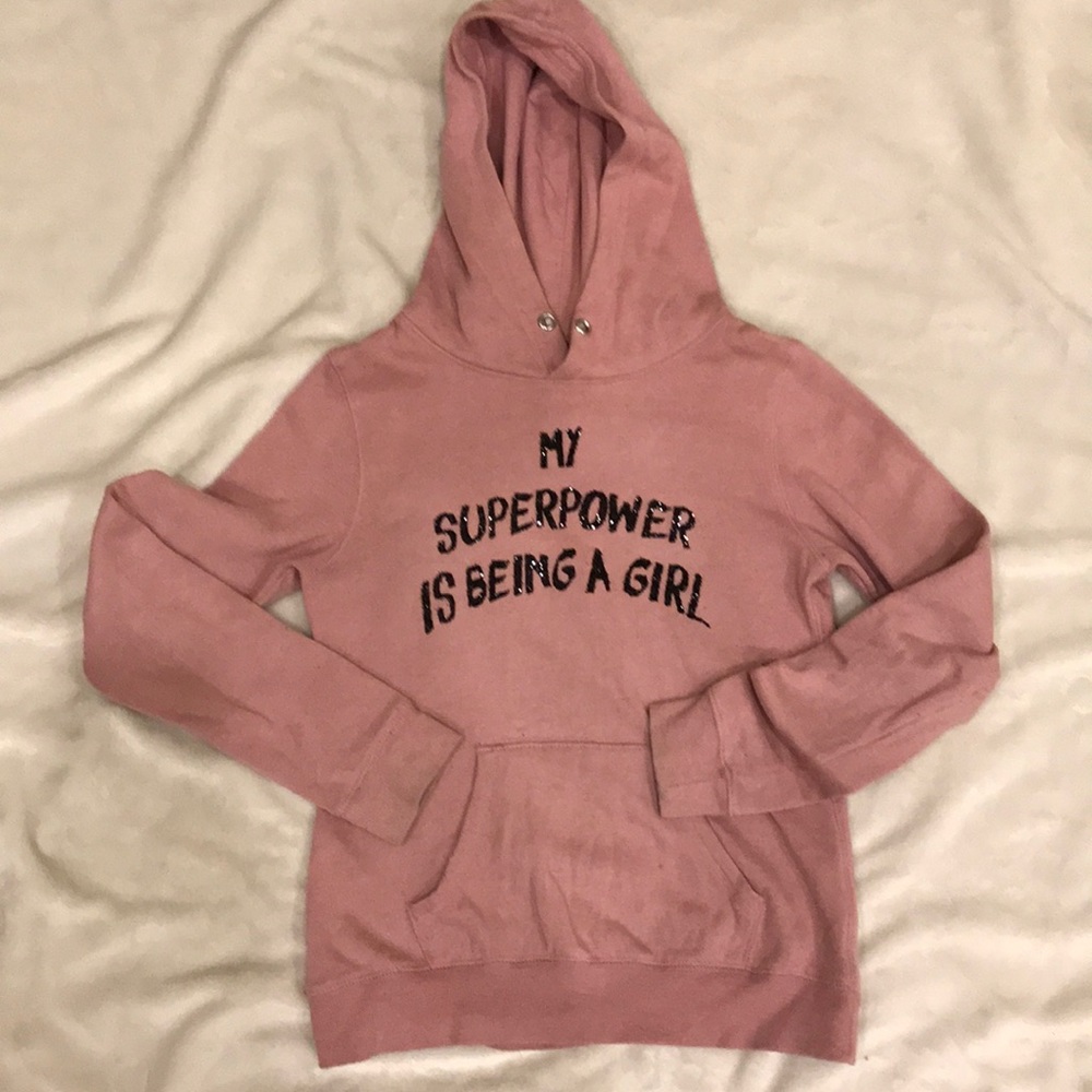 H&M Pink sweatshirt hoodie-size 10-12